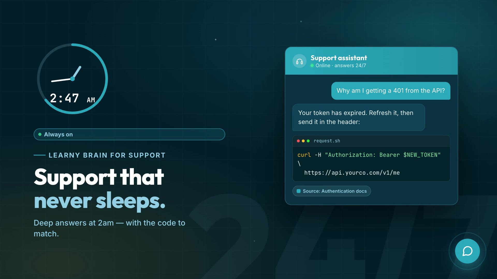 Learny Brain For Support overview
